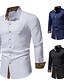 billige mænds ikke-jernskjorter-Herre Jakkesætsskjorter Skjorte med krave Button Up skjorte Leopard Bryllup Daglig Sort Hvid Navyblå Langærmet Alle årstider Tøj