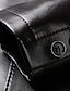 billige Blazer-Herre Blazer Jakke PU Læder Sport Frakke Mode Kontor Tyk Varm Ensfarvet Blazer Mørk Kaki Sort Brun Standard Fit Enkeltknap To-knapper