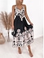 cheap Casual Dresses-Women&#039;s Polyester Floral V Neck Midi Dress Sleeveless Summer Spring