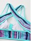 baratos Conjuntos de Bikini-Mulheres Roupa de Banho Biquíni 2 partes Saia roupa de banho Frente Única Delgado Férias Roupa de Praia Listra Halter pescoço Sem Manga Fatos de banho