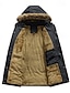 billige Dunjakker og parkaser til herrer-Herre Vinterfrakk Pufferjakke Fleece-jakke Polstret jakke Lomme Polyester Feriereise Dagligdagstøy Stevnemøte Normal Mote Fritid Bekvem Hold Varm Høst vinter Ensfarget / vanlig farge Svart Mørkeblå