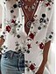 preiswerte Damen Grafik Tops-Damen Hemd Bluse Blumen Basic Brautkleider schlicht Langarm Hemdkragen Normale Oberteile Täglich Knopf Bedruckt Weiß Herbst Winter