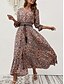 preiswerte Ausgefallene Kleider-Damen Maxidress Casual kleid Schaukelkleid A Linie Kleid Boho-Kleid Brautkleider schlicht Täglich Regular Fit Blumen Paisley-Muster Halbe Ärmel V Ausschnitt Blau Braun Sommer Frühling Herbst