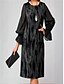 voordelige mini zwarte jurk-Dames Halflange jurk Zwarte jurk Effen Kleur Modieus Volwassen Feest Dagelijks Afspraakje Ruimvallend Lange mouw Strakke ronde hals Jurk Normale pasvorm Zwart Wit Bruin Lente Herfst S M L XL XXL