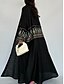 preiswerte Strickjacken und Oberbekleidung-Damen Freizeitjacke Freizeitskleidung Sommer Frühling Herbst Maxi Mantel Regular Fit Atmungsaktiv Künstlerisch / Retro Brautkleider schlicht Jacken Langarm Blumen Bestickt Schwarz Grün