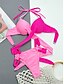 voordelige Bikinisets-Dames Zwemkleding Bikini 2 stuks Brutaal Zwempak Blote rug Slank Vakantie Strand Kleding Effen Kleur Halternek Mouwloos Badpakken