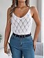 voordelige Damestanktops &amp; hemdjes-Dames Camisole Tanktop Effen Kleur Basis Casual Mouwloos V-Hals Reguliere Tops Vakantie Dagelijks Patchwork Uitholling Wit Oranje Khaki Herfst Winter