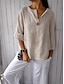 cheap Women&#039;s Blouses &amp; Shirts-Women&#039;s Shirt Blouse Daily Basic Casual Long Sleeve White Spring &amp;  Fall