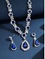 abordables Collier pour femme-ensemble de bijoux en cristal en forme de larme verte - collier et boucles d&#039;oreilles avec accents de strass pour femme, parfait pour les mariages et les événements formels