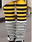 economico Arte &amp; Design Stampa-Per donna Ghette Di tendenza Streetwear Lunghezza intera Vita alta A strisce Stampe Tenere al caldo Traspirante Morbido Media elasticità Esterno Giornaliero Giallo Autunno Inverno Standard