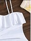 billiga One-piece-baddräkter-Dam Badkläder En bit Monokini Baddräkt Volang Nät Öppen rygg Magkontroll Hög midja Semester Standkläder Ensfärgat Halterneck Ärmlös Baddräkter