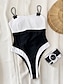 billiga One-piece-baddräkter-Dam Badkläder En bit Monokini Baddräkt Öppen rygg Magkontroll Hög midja Smal Semester Standkläder Ensfärgat Rund hals Ärmlös Baddräkter