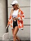 voordelige Vesten en bovenkleding-Dames Vest Modieus Streetwear Geometrisch Kleurenblok Open voorzijde Extra groot Lange mouw Lange tops breien Uitgaan Zwart blauw Herfst Winter