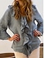 voordelige Overhemden-Dames Overhemd Linnen-geïnspireerde overhemden Blouse Effen Kleur Basic Casual Lange mouw V-hals Normale tops Dagelijks Ruche Wit Groen Grijs Herfst Winter