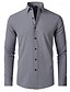 abordables Costumes formels-Chemise décontractée quotidienne pour hommes retour à la maison coupe standard manches longues col couleur unie polyester noir blanc gris 2025