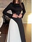 billige maxi sort kjole-Dame Maxikjole Sort kjole Hverdagskjole Cocktail Kjole Formel kjole Afslappet Sport &amp; Udendørs Gade Regulær Farveblok Langærmet Rund hals Sort Efterår Vinter
