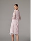 baratos Com jaqueta-Conjunto de Vestido de Dois Peças A-Line Vestido de Casamento na Praia Mãe da Noiva Vestido Elegante Plus Size Gola de Joia Comprimento Chá Chiffon com Renda Manga Curta Jaqueta com Cor Sólida