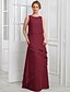 abordables Con chaqueta-Vestido formal madre de la novia de dos piezas azul A-Line elegante con brillo y cuello joya largo hasta el suelo de gasa con mangas de medio largo botones y apliques de flores