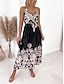 cheap Casual Dresses-Women&#039;s Polyester Floral V Neck Midi Dress Sleeveless Summer Spring