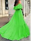 preiswerte Kleider für die Ferien-Damen Casual kleid Maxidress Rüsche Rückenfrei Brautkleider schlicht Schulterfrei Kurzarm Blau Fuchsie Grün Farbe