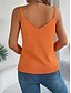 voordelige Damestanktops &amp; hemdjes-Dames Camisole Tanktop Effen Kleur Basis Casual Mouwloos V-Hals Reguliere Tops Vakantie Dagelijks Patchwork Uitholling Wit Oranje Khaki Herfst Winter