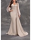 preiswerte Sekt-Meerjungfrau  Trompeten-Abendkleid Elegantes Kleid Karneval Hochzeitsgast Gericht Zug Lange Ärmel V-Ausschnitt Nylon mit Glitzer