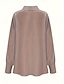 preiswerte Elegante Oberteile-Damen Hemd Elegant Satin Bluse Einfarbig Basic Lässig Langarm Wasserfallausschnitt Normale Oberteile Täglich Weiß Blau Braun Frühling &amp; Herbst Frühling, Herbst, Winter, Sommer