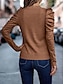 abordables Tops de Trabajo para Mujeres-Mujer Camisa Blusa Color sólido Básico Casual Manga Larga Cuello Barco Tops regulares Diario Azul Marino Naranja Otoño Invierno