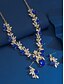 ieftine Colier de damă-set elegant de colier și cercei de cristal pentru femei – design strălucitor în lacrimi și frunze pentru nunți și evenimente formale