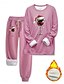 billige Kvinders sweatsuits-Kvinders 2 Delt Sweatshirt Daglig Print Langærmet Crew Neck Casual Sort Mørk Pink Grå Efterår Vinter