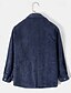 baratos Casacos &amp; Sobretudos para Homem-Homens jaqueta leve Jaqueta de Camisa Jaqueta casual Cabana Férias Diário Respirável Bolsos Primavera Outono Tecido Moda Clássico Lapela Padrão Azul Escuro Casaco