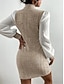 preiswerte Kleider für die Arbeit-Damen Casual kleid Minikleid Patchwork Brautkleider schlicht Ständer Langarm Braun Beige Farbe
