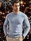 cheap Men&#039;s Pullover Sweater-Men&#039;s Wool Sweater Pullover Sweater Jumper Cashmere Cashmere Sweater Knit Sweater Ribbed Knit Regular Knitted Plain Crew Neck Fashion Casual Daily Wear Date Clothing Apparel Fall &amp; Winter Black Blue