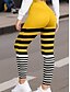 economico Arte &amp; Design Stampa-Per donna Ghette Di tendenza Streetwear Lunghezza intera Vita alta A strisce Stampe Tenere al caldo Traspirante Morbido Media elasticità Esterno Giornaliero Giallo Autunno Inverno Standard