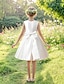 cheap Flower Girl Dresses-Ball Gown Knee Length Flower Girl Dress Wedding Party Girls Cute Prom Dress Taffeta with Bow(s) Elegant Fit 3-16 Years