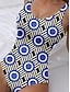 billiga One-piece-baddräkter-Damens badkläder En-delad monokini baddräkt utan rygg magkontroll hög midja smal semester strandkläder geometrisk U-hals axelbandslös baddräkt