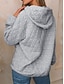 baratos Moletons forrados de fleece-moletom feminino com capuz moletom casual liso rua diário bolso com capuz manga comprida branco azul cinza outono inverno