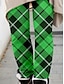 economico Pantaloni di San Patrizio-Leggings da donna in onore di San Patrizio Pantaloni a quadri Lunghezza completa Verde Autunno