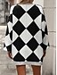 voordelige Vesten en bovenkleding-Dames Vest Modieus Streetwear Geometrisch Kleurenblok Open voorzijde Extra groot Lange mouw Lange tops breien Uitgaan Zwart blauw Herfst Winter