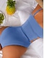 billiga One-piece-baddräkter-Dam Badkläder En bit Monokini Baddräkt Öppen rygg Magkontroll Hög midja Smal Semester Standkläder Ensfärgat Halterneck Ärmlös Baddräkter