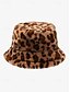 voordelige Dameshoeden-luipaardprint imitatiebont emmerhoed voor dames - stijlvol winteraccessoire voor casual en trendy looks
