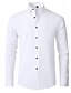 abordables Costumes formels-Chemise décontractée quotidienne pour hommes retour à la maison coupe standard manches longues col couleur unie polyester noir blanc gris 2025