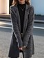 tanie Kardigany i odzież wierzchnia-Damskie Sweter Sweter rozpinany Sweter kurtka Elegancja Codzienny Miękkie Czyste kolory Kołnierzyk koszuli Kieszeń Dzianiny Długi rękaw Długie topy Robić na drutach Dom Codzienny Weekend Czarny