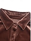 preiswerte Texturierte Oberteile-Damen Hemd Bluse Feste Farbe Basic Brautkleider schlicht Langarm V Ausschnitt Normale Oberteile Täglich Patchwork Knopf Tasche Wein Braun Grün Herbst Winter