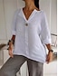 cheap Women&#039;s Blouses &amp; Shirts-Women&#039;s Shirt Blouse Daily Basic Casual Long Sleeve White Spring &amp;  Fall