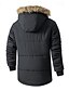 billige Dunjakker og parkaser til herrer-Herre Vinterfrakk Pufferjakke Fleece-jakke Polstret jakke Lomme Polyester Feriereise Dagligdagstøy Stevnemøte Normal Mote Fritid Bekvem Hold Varm Høst vinter Ensfarget / vanlig farge Svart Mørkeblå