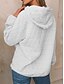 baratos Moletons forrados de fleece-moletom feminino com capuz moletom casual liso rua diário bolso com capuz manga comprida branco azul cinza outono inverno