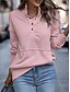 levne Texturované mikiny a svetry-dámská mikina casual plain street dailywear rolák knoflíky dlouhý rukáv bílá růžová šedá podzim zima