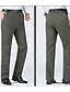 preiswerte Schlank-Herren Anzughosen Hose Hosen Chinesisch Chino Knopf Tasche Glatt Komfort Formal Party Arbeit Modisch Klassicher Stil Schwarz Armeegrün Mikro-elastisch