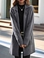 tanie Kardigany i odzież wierzchnia-Damskie Sweter Sweter rozpinany Sweter kurtka Elegancja Codzienny Miękkie Czyste kolory Kołnierzyk koszuli Kieszeń Dzianiny Długi rękaw Długie topy Robić na drutach Dom Codzienny Weekend Czarny